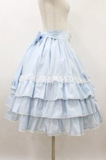 画像3: metamorphose / Dress up はしごレースハイウエストスカート サイズ1 サックス H-26-08-28-046-ME-SK-NS-ZH (3)
