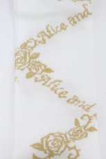 画像2: ALICE and the PIRATES / A/Pレースアップローズオーバーニーソックス 22-24cm オフ白×ゴールド H-26-08-28-1005-PA-ZA-YZ-ZH (2)