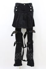 画像1: BPN FOR MEN / ラップ付きベルトパンツ  黒 H-26-08-28-1018-GO-PA-AK-ZH (1)