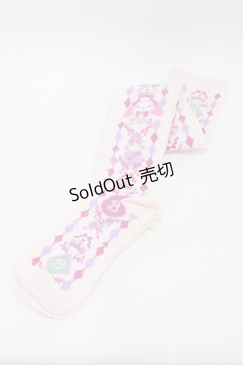 画像1: BABY,THE STARS SHINE BRIGHT / くみゃちゃんの Fun Fun School Coronation柄オーバーニーソックス 22-24cm ピンク H-26-08-28-1002-BA-ZA-YZ-ZH (1)