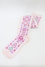 画像1: BABY,THE STARS SHINE BRIGHT / くみゃちゃんの Fun Fun School Coronation柄オーバーニーソックス 22-24cm ピンク H-26-08-28-1002-BA-ZA-YZ-ZH (1)