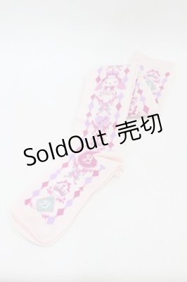 Preview of くみゃちゃんの Fun Fun School Coronation柄オーバーニーソックス 22-24cm ピンク