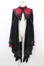 画像1: Ozz oneste / 薔薇刺繍ポンチョ  赤×黒 H-26-08-28-1022-OO-JA-AK-ZH (1)