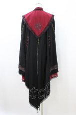 画像2: Ozz oneste / 薔薇刺繍ポンチョ  赤×黒 H-26-08-28-1022-OO-JA-AK-ZH (2)