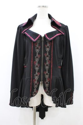 Preview of 薔薇刺繍ZIPジャケット  黒