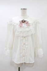 画像1: Amavel / Classique Dolly Ribbonレースジャボブラウス Free オフ/ピンク H-26-08-28-058-CA-BL-NS-ZH (1)