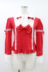 画像1: Angelic Pretty / ネックレスリボンカットソー Free アカ H-26-08-28-061-AP-TO-NS-ZH (1)