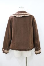 画像2: axes femme kawaii / レースフリルショートコート M ブラウン H-26-08-28-062-AX-CO-NS-ZH (2)