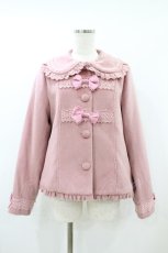 画像1: axes femme kawaii / レースフリルショートコート M ピンク H-26-08-28-063-AX-CO-NS-ZH (1)
