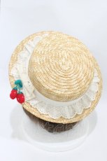 画像2: Angelic Pretty / Strawberry ParlourストローHat  ナチュラル/オフ H-26-08-28-015-AP-AC-NS-ZH (2)