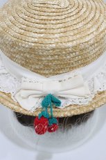 画像3: Angelic Pretty / Strawberry ParlourストローHat  ナチュラル/オフ H-26-08-28-015-AP-AC-NS-ZH (3)