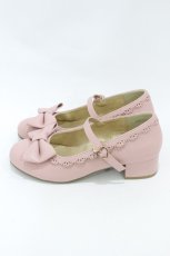 画像2: axes femme kawaii / ローヒールリボンパンプス L(24.5cm) ピンク H-26-08-28-002-AX-SH-NS-ZH (2)