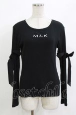 画像1: MILK / RibbonリブTops  ブラック H-26-08-29-030-ML-TO-KB-ZH (1)