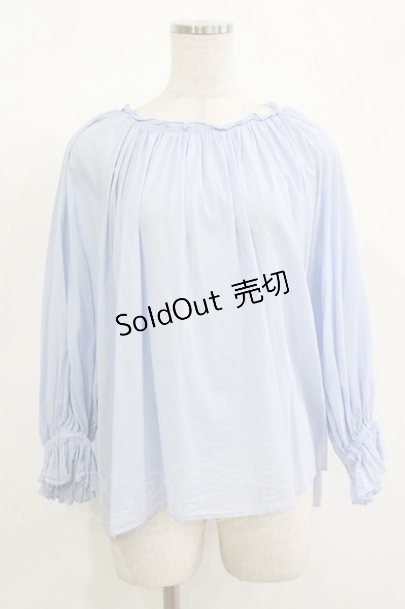 画像1: Jane Marple Dans Le Salon / Cotton voile fluffy blouse M ブルーグレー H-26-08-29-036-JM-BL-AK-ZH (1)