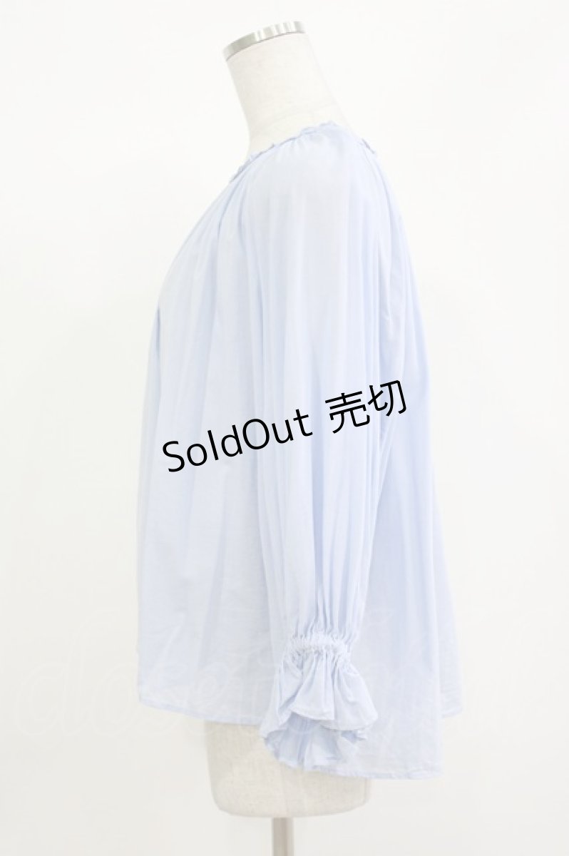画像2: Jane Marple Dans Le Salon / Cotton voile fluffy blouse M ブルーグレー H-26-08-29-036-JM-BL-AK-ZH (2)