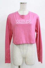 画像1: MILK / MILKショート L.S Tee  ディープピンク×ピンク H-26-08-29-039-ML-TO-KB-ZH (1)