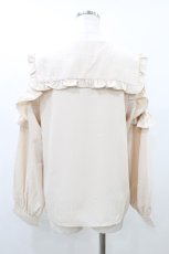 画像2: DearMyLoveRose / 丸襟セーラーショルダーフリルブラウス LL 生成り H-26-08-29-1041-LO-BL-NS-ZH (2)
