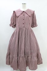 画像1: m petit by misako / AM*ギンガムCHKワンピース 3L レッド H-26-08-29-1021-LO-OP-NS-ZH (1)