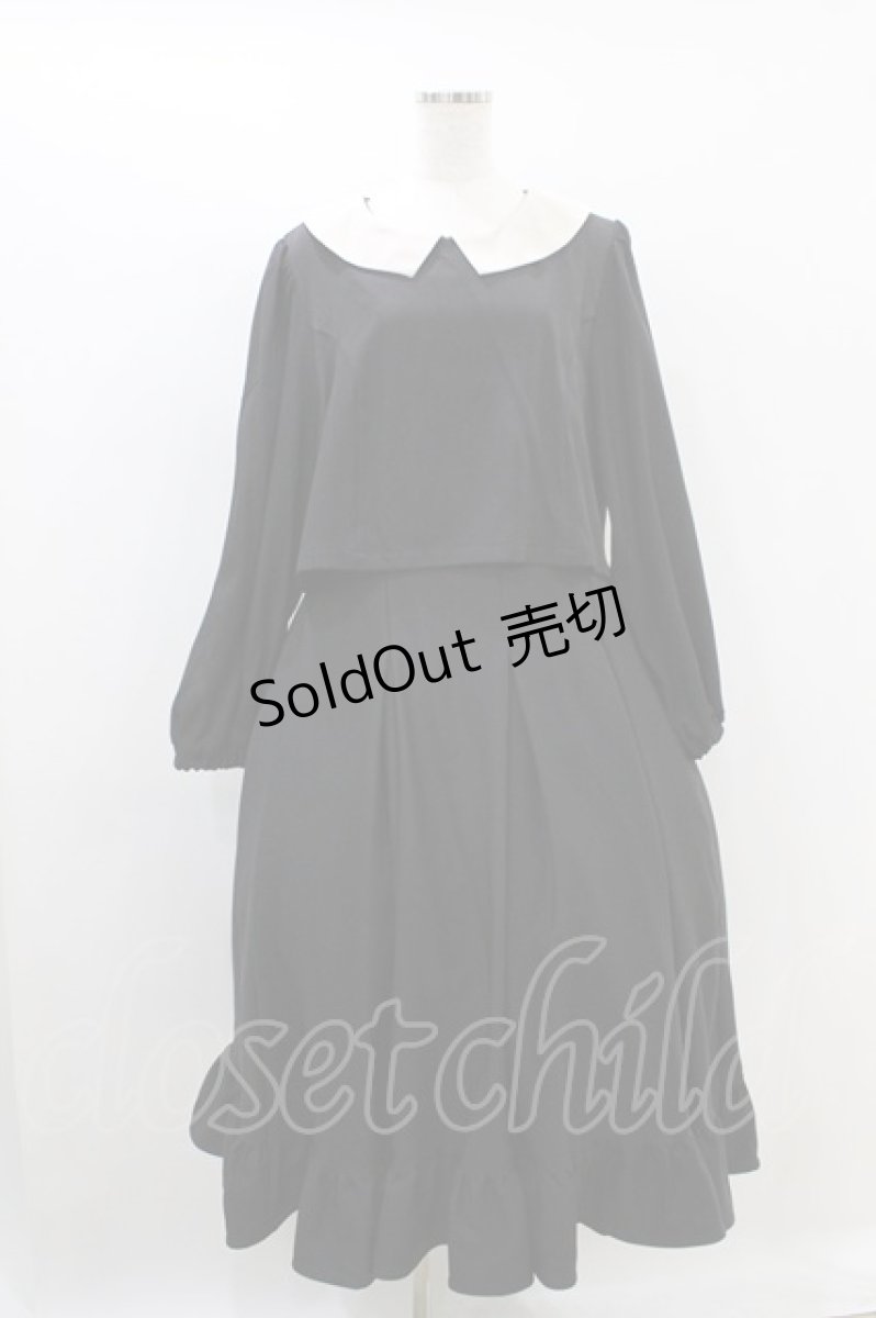 画像1: m petit by misako / クロミ/ワッペン付きワンピース LL ブラック H-26-08-29-1022-LO-OP-NS-ZH (1)