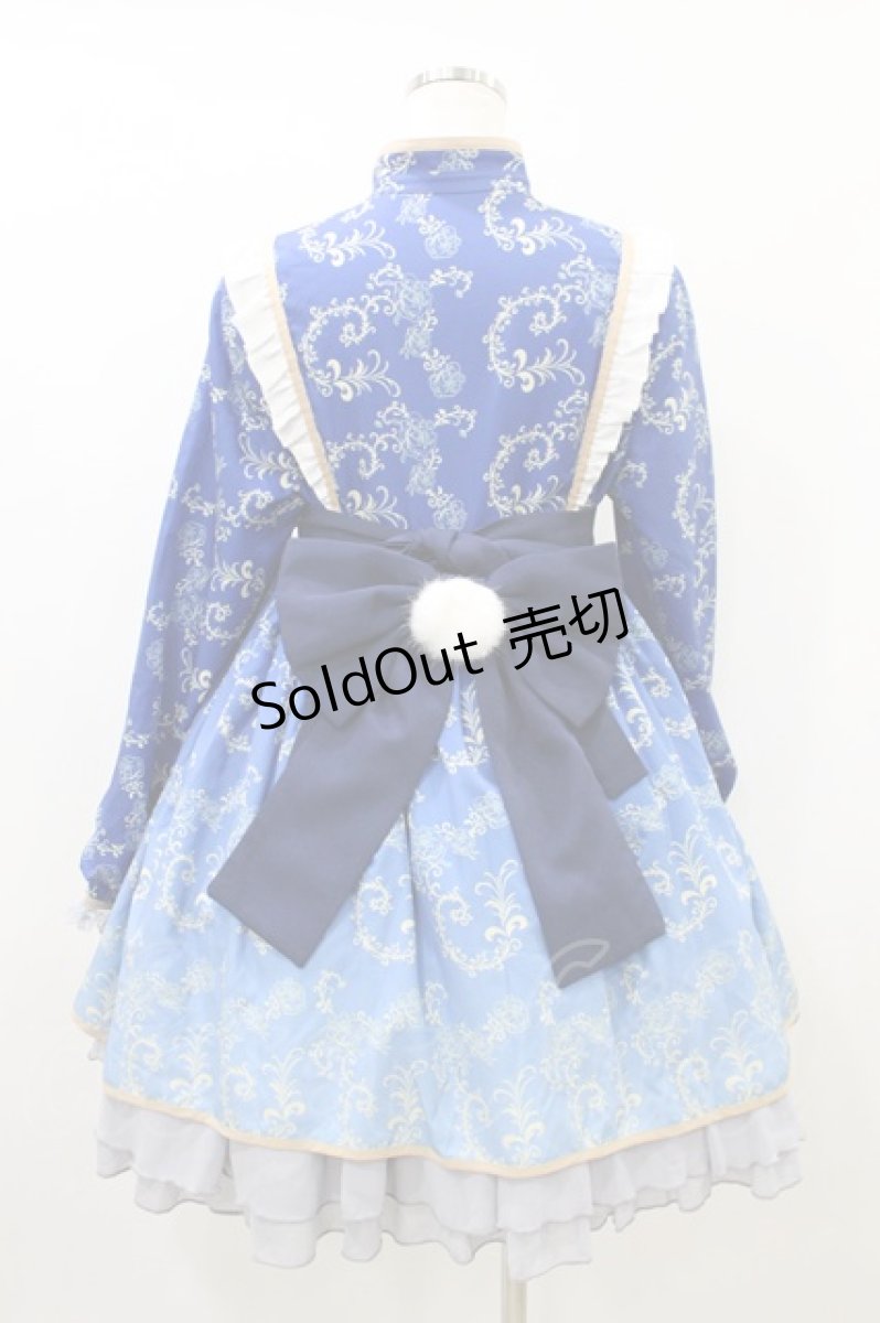 画像2: To Alice / パンダチャイナメイドワンピース M ブルー H-26-08-29-1031-LO-OP-NS-ZH (2)