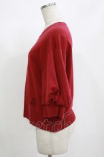 画像2: Jane Marple Dans Le Salon / Half puffy sleeve sweatshirt  ワイン H-26-08-29-054-JM-TO-KB-ZH (2)