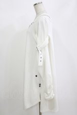 画像2: Ozz conte / プリントZIPロングトップス  白 H-26-08-29-058-OO-TO-AK-ZH (2)