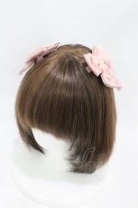 画像1: m petit by misako / パールリボンクリップ  ピンク H-26-08-29-2010-LO-AC-NS-ZH (1)