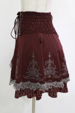 画像2: Ozz Croce / レイヤード刺繍スカート  バーガンディ H-26-08-29-011-OO-SK-AK-ZH (2)