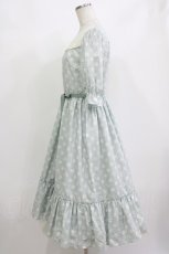 画像2: Melody BasKet / 記憶の中の水玉ティアードワンピース M ミント H-26-08-29-002-LO-OP-AK-ZH (2)
