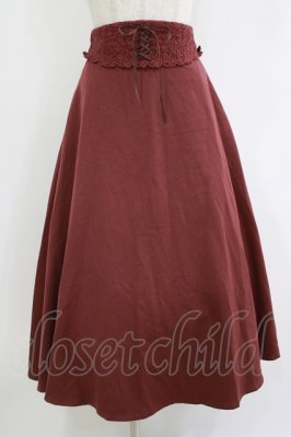 Preview of ウエストレースコルセットフレアースカート Free Bordeaux