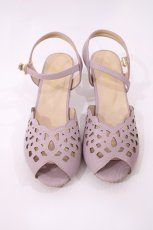 画像1: an another angelus / レースカットワークサンダル L/24.5~25cm Lavender H-26-08-30-1001-CA-SH-NS-ZH (1)