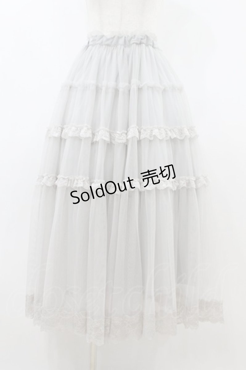 画像1: an another angelus / レースフリルチュールスカート Free L/GRAY H-26-08-30-1046-CA-SK-NS-ZH (1)