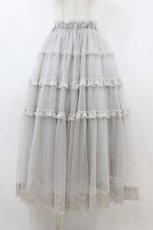 画像1: an another angelus / レースフリルチュールスカート Free L/GRAY H-26-08-30-1046-CA-SK-NS-ZH (1)