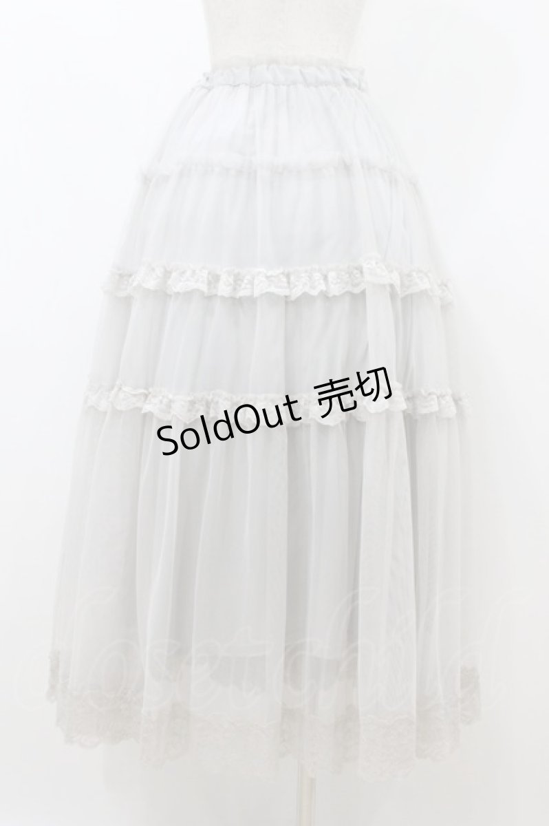 画像2: an another angelus / レースフリルチュールスカート Free L/GRAY H-26-08-30-1046-CA-SK-NS-ZH (2)