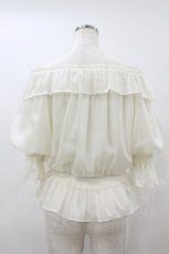画像2: F&A / シアーオフショルフリルプルオーバーブラウス Free IVORY H-26-08-30-1057-CA-BL-NS-ZH (2)