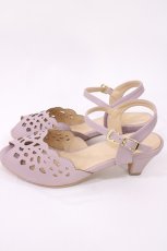 画像2: an another angelus / レースカットワークサンダル L/24.5~25cm Lavender H-26-08-30-1001-CA-SH-NS-ZH (2)