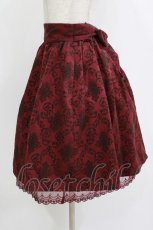 画像2: axes femme / ベルト付総フロッキースカート M ワイン H-26-08-30-055-AX-SK-NS-ZH (2)