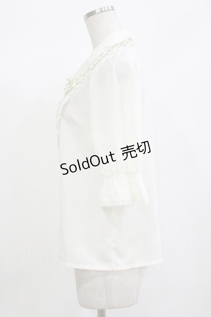 画像2: axes femme POETIQUE / 薔薇モチーフ付ブラウス M オフ H-26-08-30-069-AX-BL-NS-ZH (2)