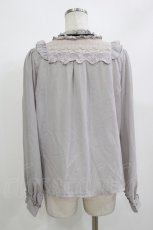 画像3: axes femme / ブローチ付きヴィンテージブラウス M グレー H-26-08-30-077-AX-BL-NS-ZH (3)