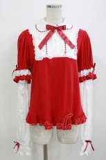 画像1: Angelic Pretty / クラシック付け袖カットソー Free レッド H-26-08-30-082-AP-TO-NS-ZH (1)