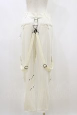 画像2: Ozz conte / リブ切替刺繍パンツ  白 H-26-09-01-036-OO-PA-KB-ZH (2)
