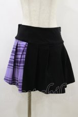 画像1: KILL STAR / CATTLE PLEATED SKIRT S ブラック/ライラックタータン H-26-09-01-041-PU-SK-KB-ZH (1)