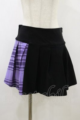 Preview of CATTLE PLEATED SKIRT S ブラック/ライラックタータン