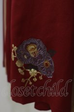 画像4: Ozz oneste / 椿刺繍スカート  エンジ H-26-09-01-047-OO-SK-KB-ZH (4)