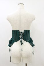 画像2: Ozz oneste / 薔薇刺繍ショートコルセット  グリーン H-26-09-01-005-OO-ZA-KB-ZH (2)