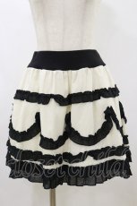 画像1: MILK / レースフリルスカート  オフ×ブラック H-26-09-01-054-ML-SK-AK-ZH (1)