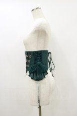画像3: Ozz oneste / 薔薇刺繍ショートコルセット  グリーン H-26-09-01-005-OO-ZA-KB-ZH (3)