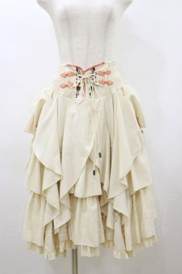 Preview of 和チャイナプリント刺繍スカート  アイボリー×オレンジ