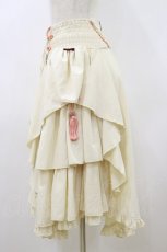 画像3: Ozz oneste / 和チャイナプリント刺繍スカート  アイボリー×オレンジ H-26-09-01-063-OO-SK-KB-ZH (3)