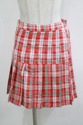 Preview of CHECK PLEATS MINI SKIRT S レッド